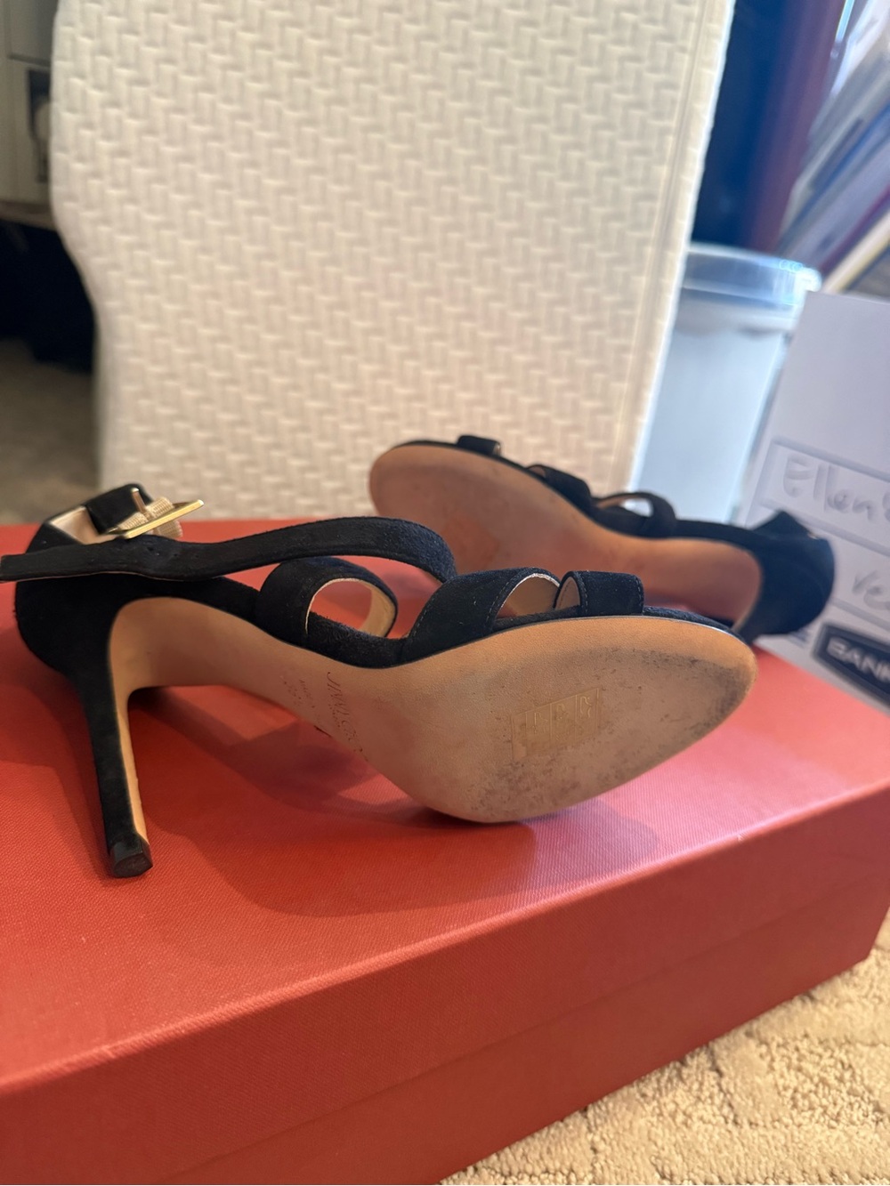 Jimmy Choo Black Suede Strappy Heeled Sandals - Picture 3 of 5